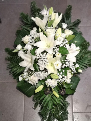 Centre de table ovale blanc