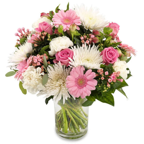 Bouquet délicat rosée +Vase I